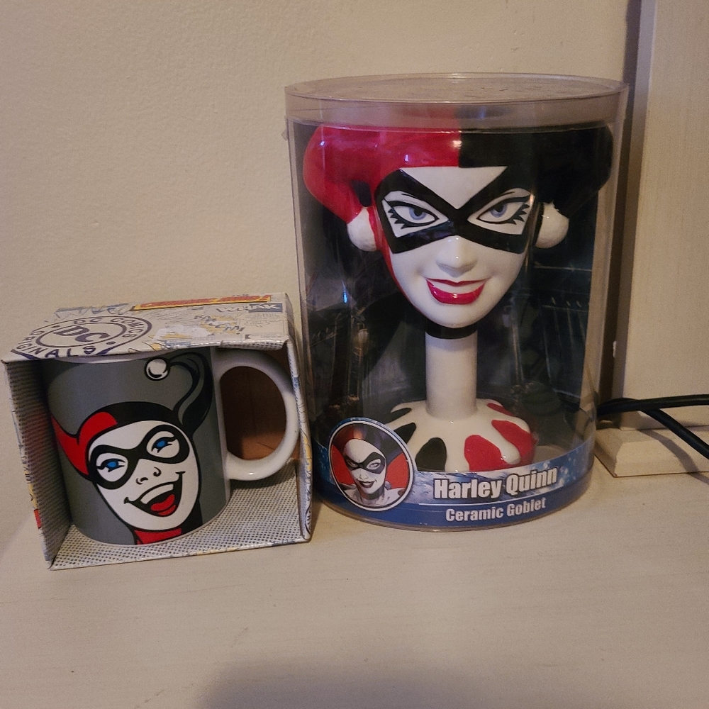 Harley quinn mug and goblet